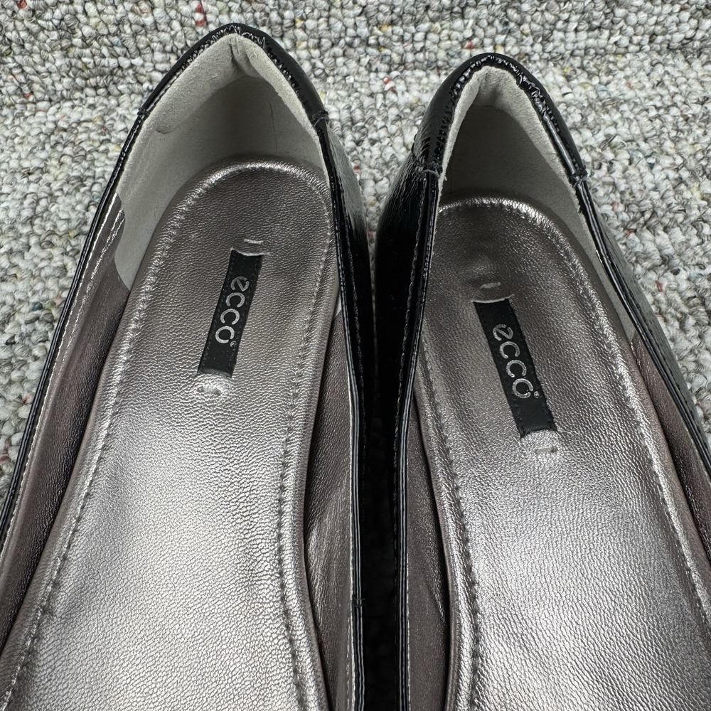 ECCO Abelone Size 40 US 9-9.5 Slip On Shoes Comfort Black Patent Leather Buckle - Picture 7 of 13